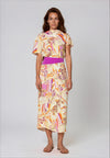 Kameya Floral Print Cut-Out Back Maxi Dress, Mold Green