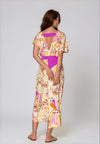 Kameya Floral Print Cut-Out Back Maxi Dress, Mold Green