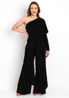 Kameya One Sleeve Wide Leg Jumpsuit, Black