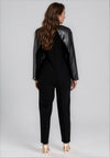 Kameya Faux leather Cape Sleeve Jumpsuit, Black