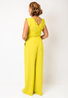 Kameya Wrap Bodice Wide Leg Jumpsuit, Lime Green