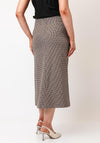 Kameya Houndstooth Wrap Button Midi Skirt, Brown