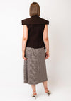 Kameya Houndtooth Trim Collar Detail Waistcoat, Brown