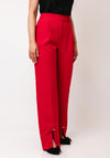 Kameya Slit Detail Wide Leg Trousers, Red