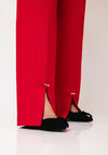 Kameya Slit Detail Wide Leg Trousers, Red
