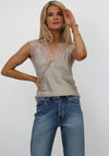 Kate & Pippa Lace Trim Vest Top, Beige
