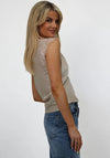 Kate & Pippa Lace Trim Vest Top, Beige