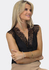Kate & Pippa Lace Trim Vest Top, Black