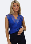 Kate & Pippa Lace Trim Vest Top, Blue