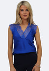 Kate & Pippa Lace Trim Vest Top, Blue