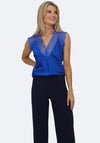 Kate & Pippa Lace Trim Vest Top, Blue