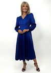 Kate and Pippa Audrey Satin Midi Dress, Royal Blue