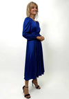 Kate and Pippa Audrey Satin Midi Dress, Royal Blue