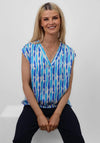 Kate and Pippa Becky Wavy Stripe Blouse, Blue