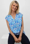 Kate and Pippa Becky Wavy Stripe Blouse, Blue