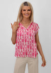 Kate and Pippa Becky Wavy Stripe Blouse, Pink