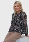 Kate and Pippa Bella Animal Print Blouse, Black