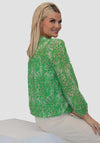 Kate and Pippa Bella Animal Print Blouse, Green