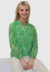 Kate and Pippa Bella Animal Print Blouse, Green