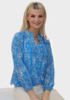 Kate and Pippa Bella Animal Print Blouse, Light Blue