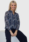 Kate and Pippa Bella Animal Print Blouse, Navy