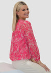 Kate and Pippa Bella Animal Print Blouse, Pink