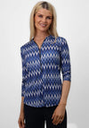 Kate and Pippa Chevron Print Zip Top, Navy