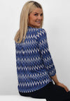Kate and Pippa Chevron Print Zip Top, Navy