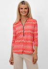 Kate and Pippa Chevron Print Zip Top, Orange