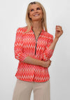 Kate and Pippa Chevron Print Zip Top, Orange