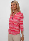 Kate and Pippa Chevron Print Zip Top, Pink