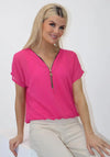 Kate and Pippa Eva Zipped Top, Pink