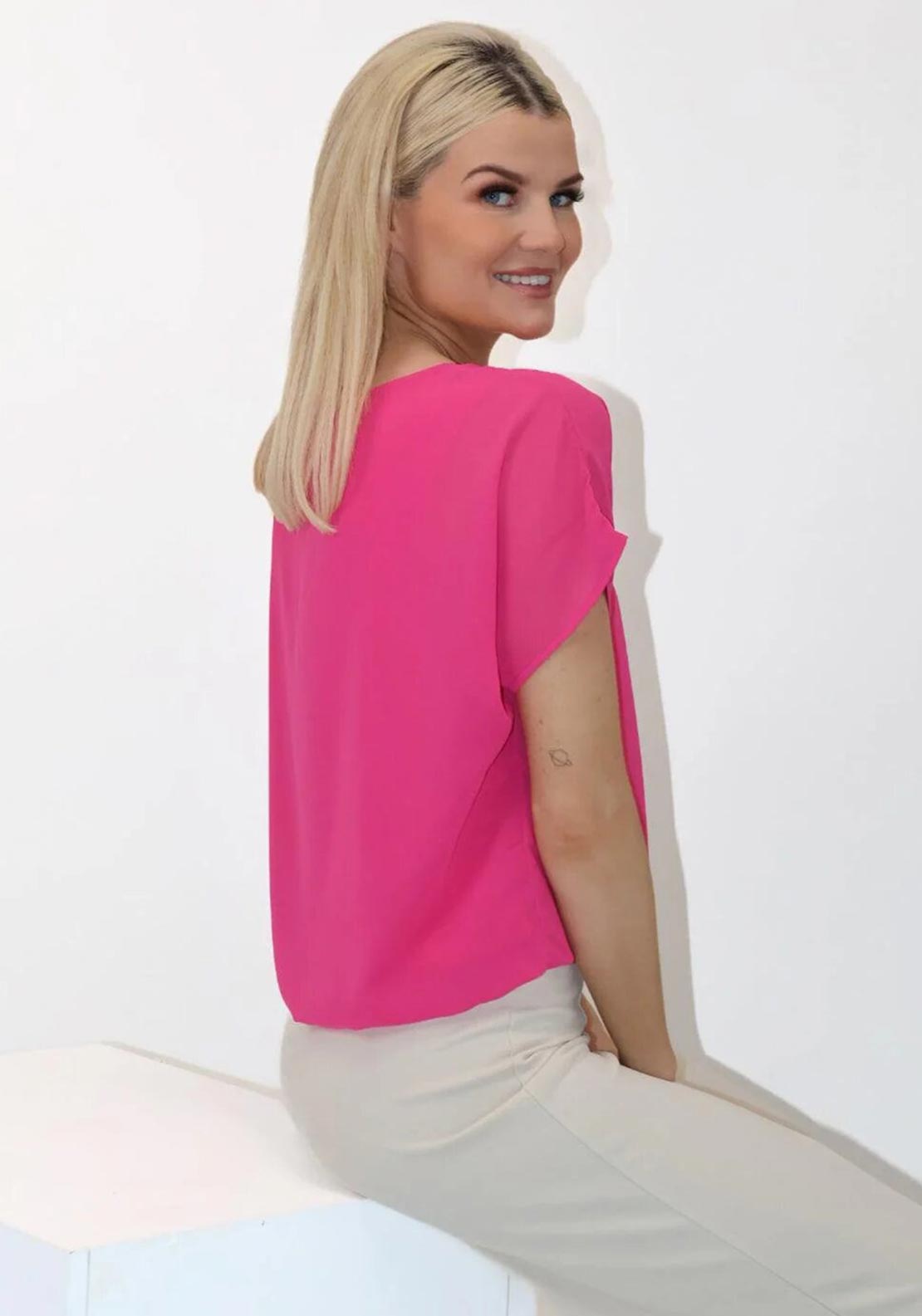 Kate and Pippa Eva Zipped Top, Pink