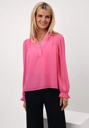 Kate and Pippa Heidi Chiffon Blouse, Pink