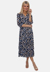 Kate and Pippa Positano Belted Midi Dress, Navy