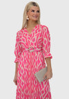 Kate and Pippa Positano Belted Midi Dress, Pink