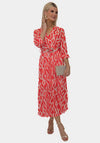 Kate and Pippa Positano Belted Midi Dress, Red