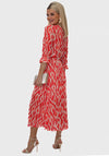 Kate and Pippa Positano Belted Midi Dress, Red