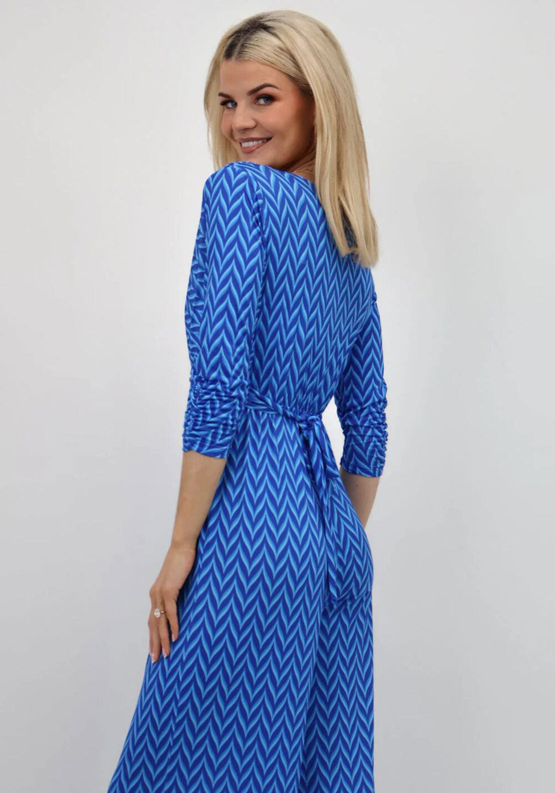 Kate and Pippa Sofia Chevron Print Jumpsuit, Blue