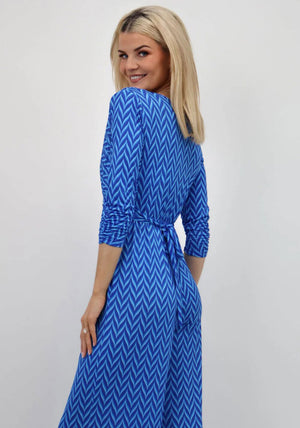 Kate and Pippa Sofia Chevron Print Jumpsuit, Blue