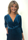 Kate and Pippa Sophia Velvet Jumpsuit, Teal