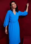 Kate Cooper Belted Waist Straight Midi Dress, French Blue