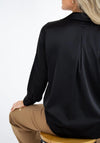 Kate & Pippa Olivia Collar Satin Top, Black