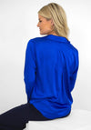Kate & Pippa Olivia Collar Satin Top, Royal Blue