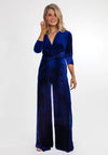 Kate & Pippa Sophia Velvet Wide Leg Jumpsuit, Navy