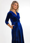 Kate & Pippa Sophia Velvet Wide Leg Jumpsuit, Navy