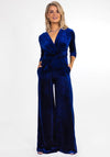 Kate & Pippa Sophia Velvet Wide Leg Jumpsuit, Navy