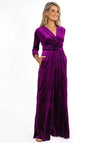 Kate & Pippa Sophia Velvet Wide Leg Jumpsuit, Purple