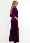 Kate & Pippa Sophia Velvet Wide Leg Jumpsuit, Purple