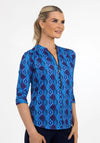 Kate & Pippa Ogee Print Zip Top, Blue